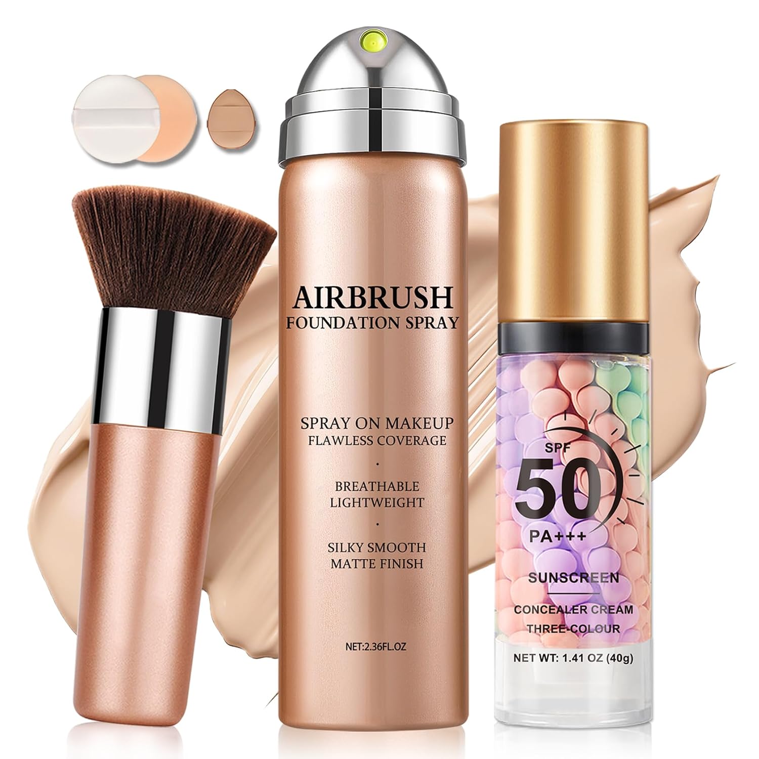 AirBrush Foundation Spray with Color Correcting Primer, 03 Nude