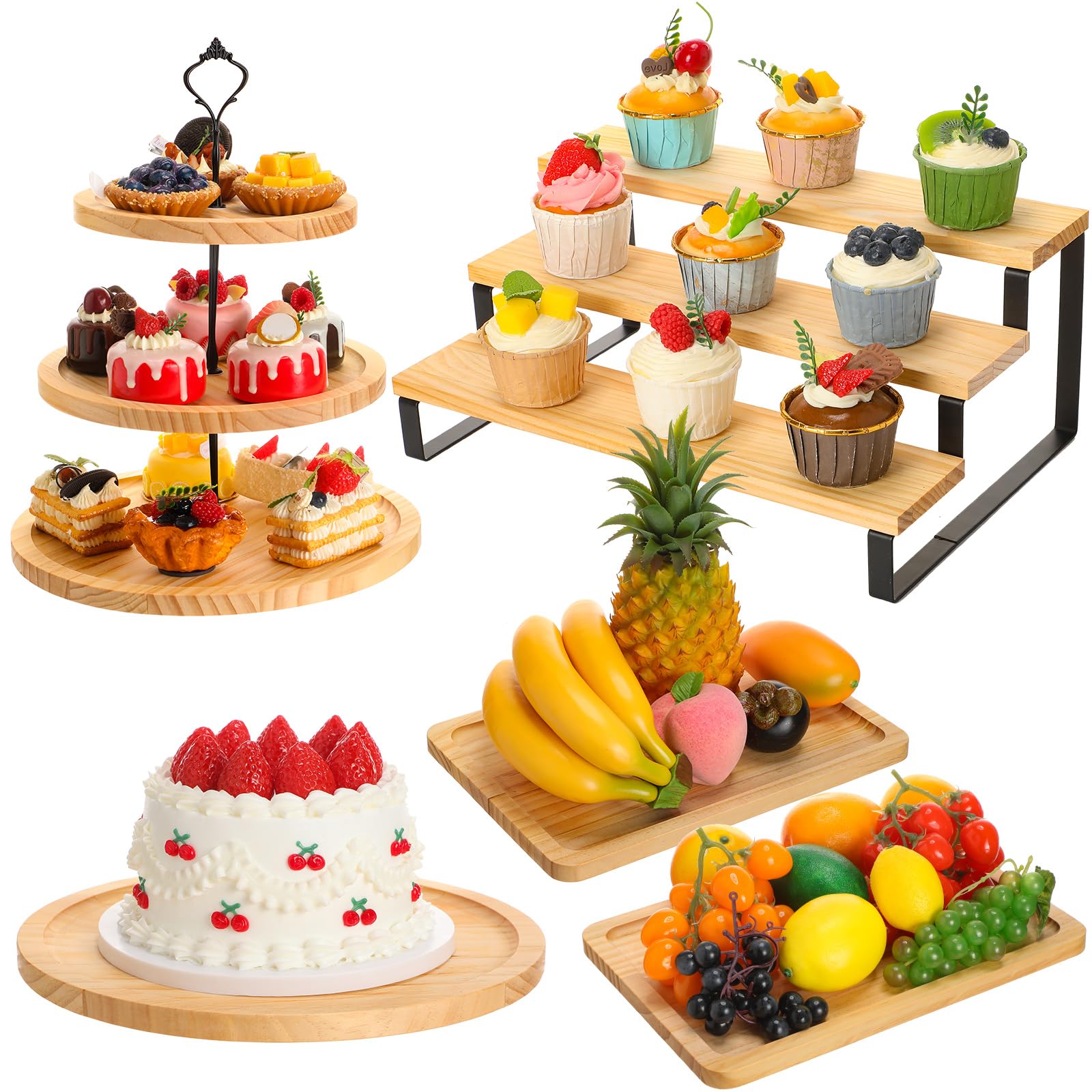 Présentoir à cupcakes rotatif pour table à dessert de mariage et fêtes de famille