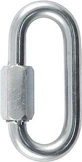 CURT 82933 Threaded Quick Link Trailer Safety Chain Hook Carabiner Clip, 3/8-Inch Diameter, 11,000 lbs Break Strength