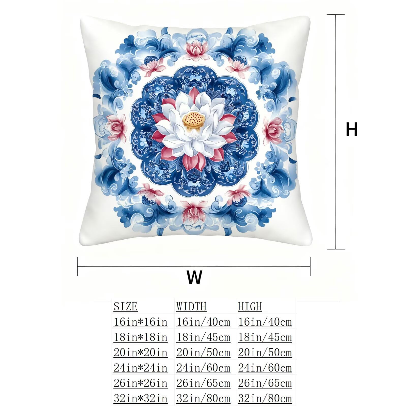 Azul Funda Cojin 60x60 Mandala Funda Almohada 60x60 Cojines Sofa Súper Suave Fundas Cojines Decorativos Fundas Almohadas 4 Piezas Almohada Cervicales y Cuello, para Hogar Cama Salon Decoracion E - 751