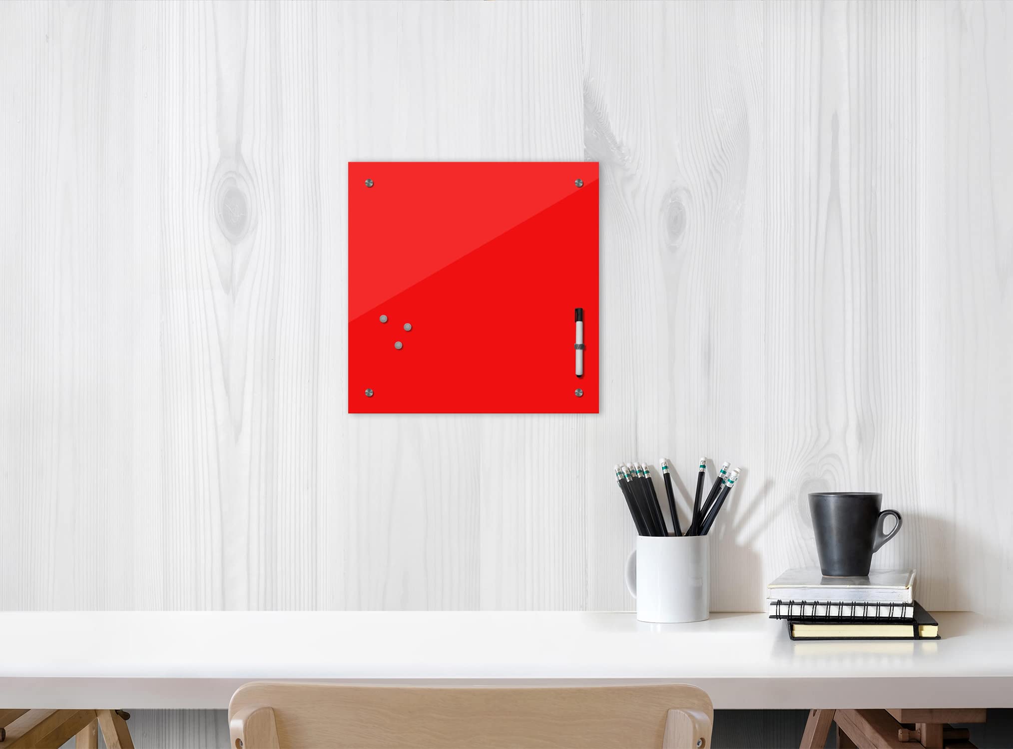 Bilderdepot24 Tableau mémo magnétique en Verre 24 Couleurs 40 x 40 cm