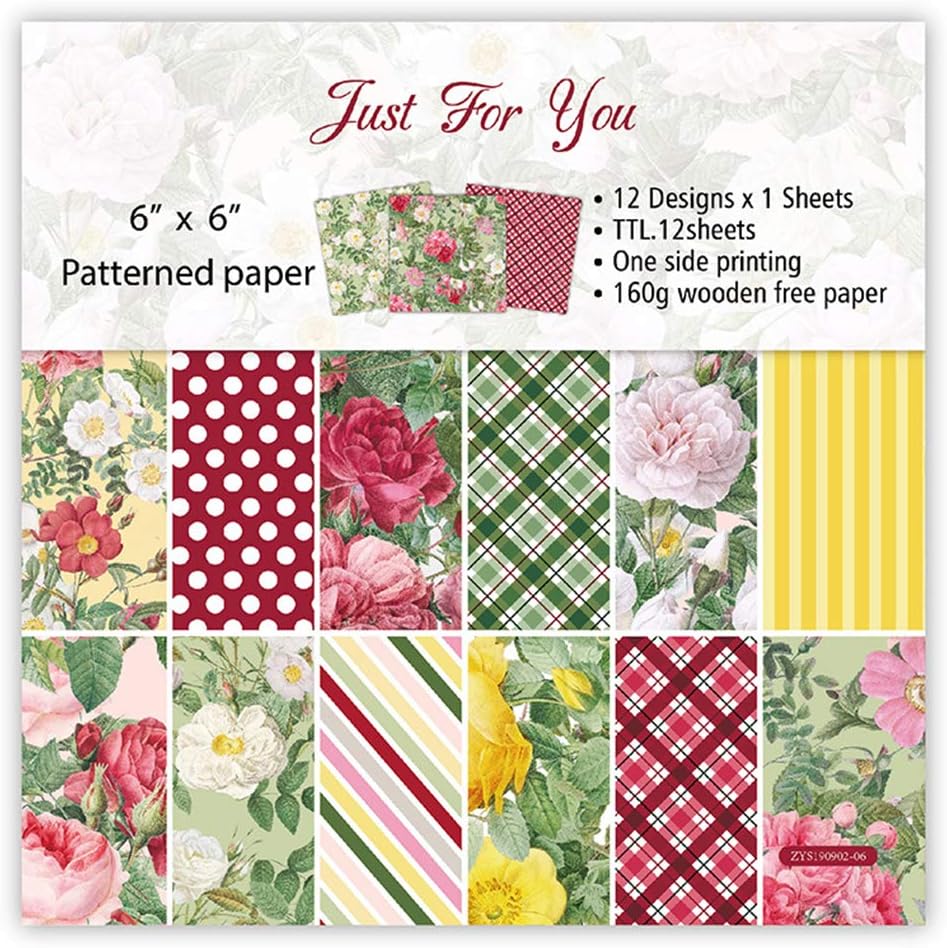 24PCS Scrapbook Pattern Paper Pads，Floral Decorative Paper Crafts for DIY Album Scrapbook Greeting Card Background : Arts, Crafts & Sewing