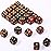 TecUnite 25 Pieces 20 Side Polyhedral Dice Set with Black Pouch Compatible with Board Activities, Parties, Math Learning and Others with Random Multi Colored Mix Color(Dark Red Black,6 Sides)