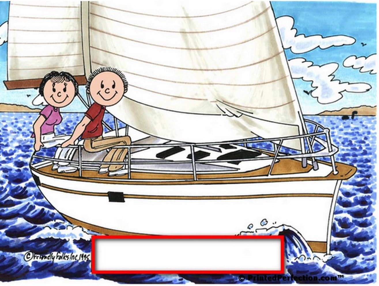 PrintedPerfection.com Personalized Sailing Couple Snow Globe Gift