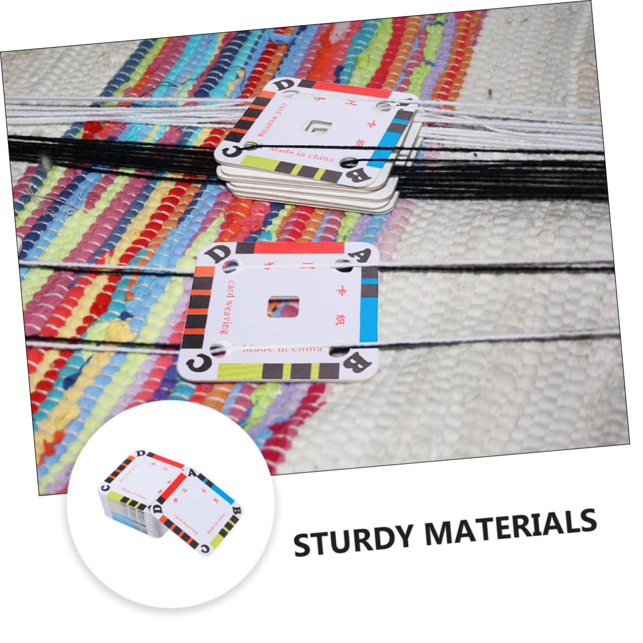 HAPINARY 60pcs Hand-Made Weaving Cards Square Weaving Card Paper for DIY Craft Basket Supplies