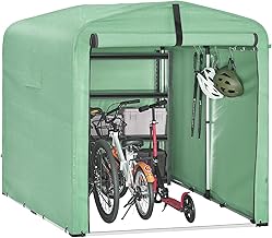 Sobuy KLS11-L-GR Outdoor Car Garage, Bicycle Tent, Garden House, Waterproof Motorcycle Box, Awning for Cars, Motorcycles and Tools, Garden Shed, Green, 159 x 219 x 165 cm