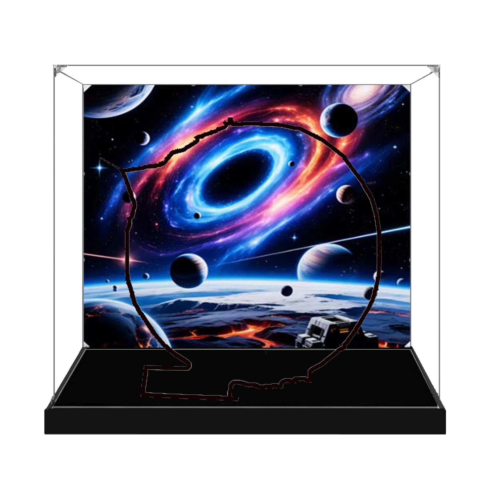 Transparent Acrylic Display Case for Lego 75419 Death Star Legion Model, Clear Box, Storage Box, Dustproof Box (Model not included) (3mm-Background)