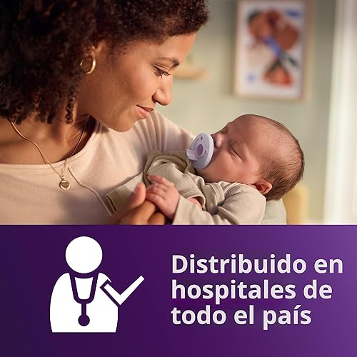 Miniatura 6 de Philips Avent Soothie Chupetes ortodónticos para bebé, 100% de silicona, de una pieza, sin BPA, para bebés de 0 a 3 meses, 2 lila y 2 rosa, paquete
