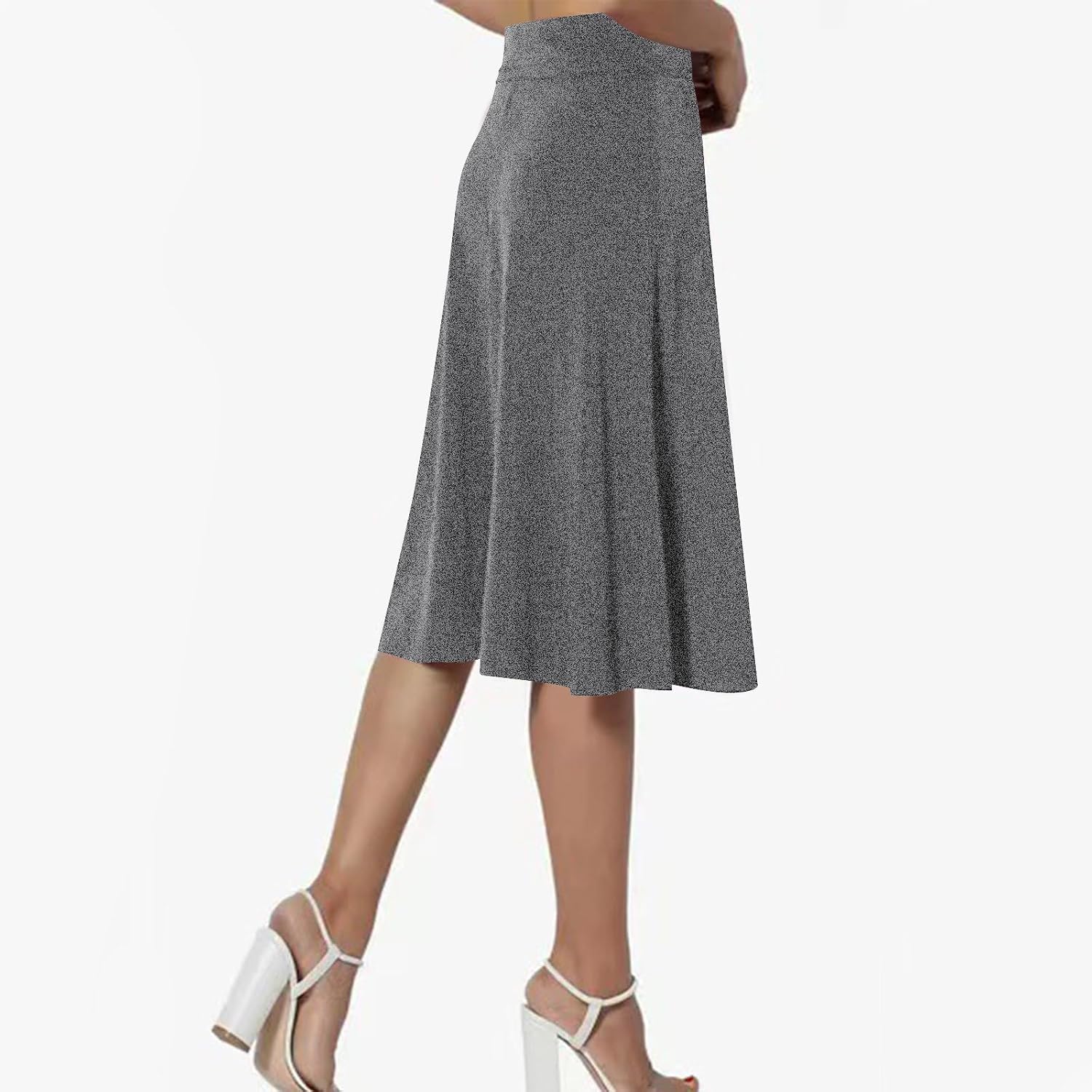 Women's Midi Skirt Flowy Causal Trendy Cocktail Party Wedding High Waist Long Skirts Spring Summer Vacation Outfits