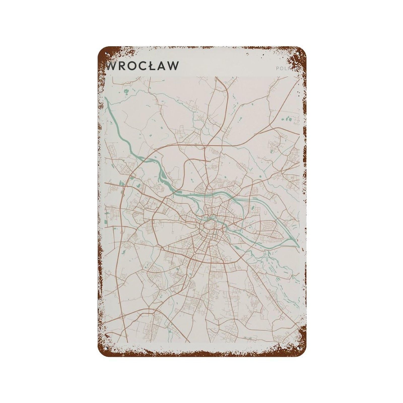 xiaoxiaoshen Warsaw Map Poland Travel Gift Scandi Wall Decor Art Metal Tin Poster Modern Home Decor Art Home Bar Shop Decorations Vintage Sign 30x20cm