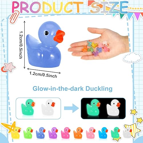 Miniatura 3 de Guiqulai Paquete de 100 mini patos de resina, figuras en miniatura, patos de jardín de hadas, pequeños patos para el hogar, juego de bromas, adorno