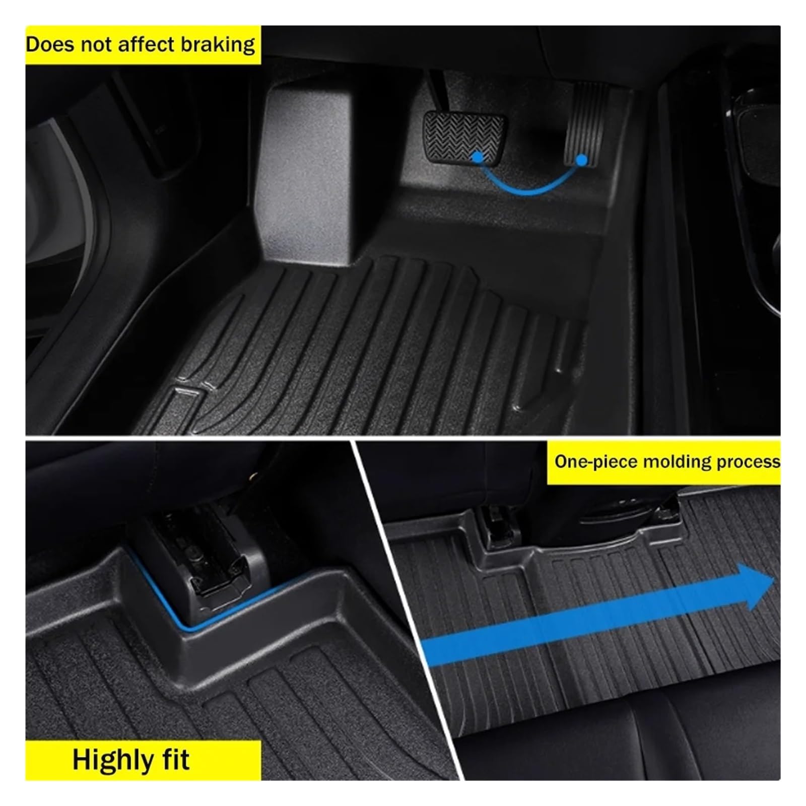 Alfombrillas Coche para Chery Tiggo 9 para Ebro S900 2024-2026 Fuel AWD FWD 7 Asientos LHD Alfombrillas TPE Coche Alfombras Impermeables Protección Antiarañazos(LHD Single Layer,Fuel AWD 7 Seats)