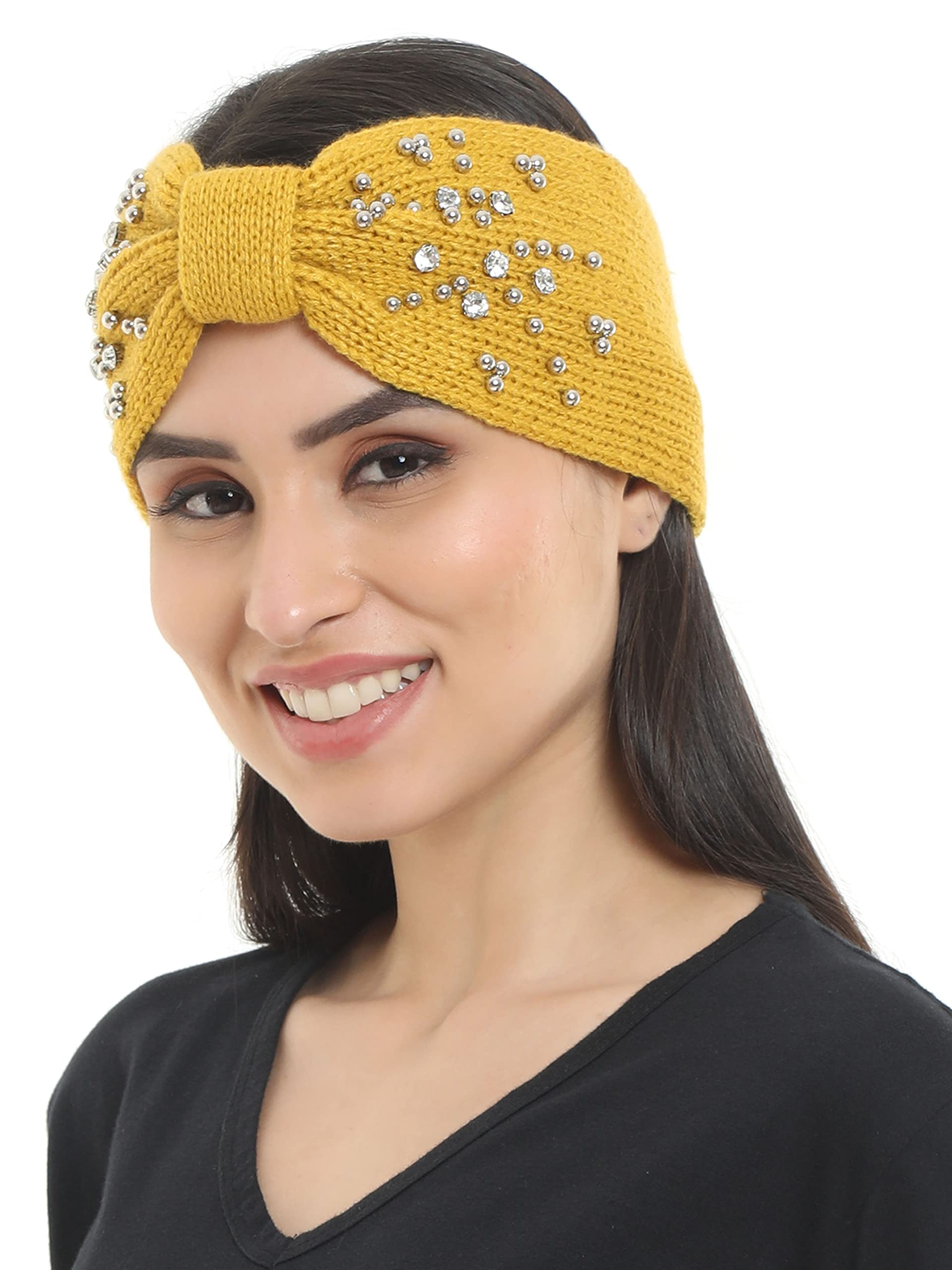 fabseasons Studded Acrylic Woolen Skull Stretch Headband/Ear Warmer/Cap/Hair Accessory for Women & Girls for Winters-picture-35