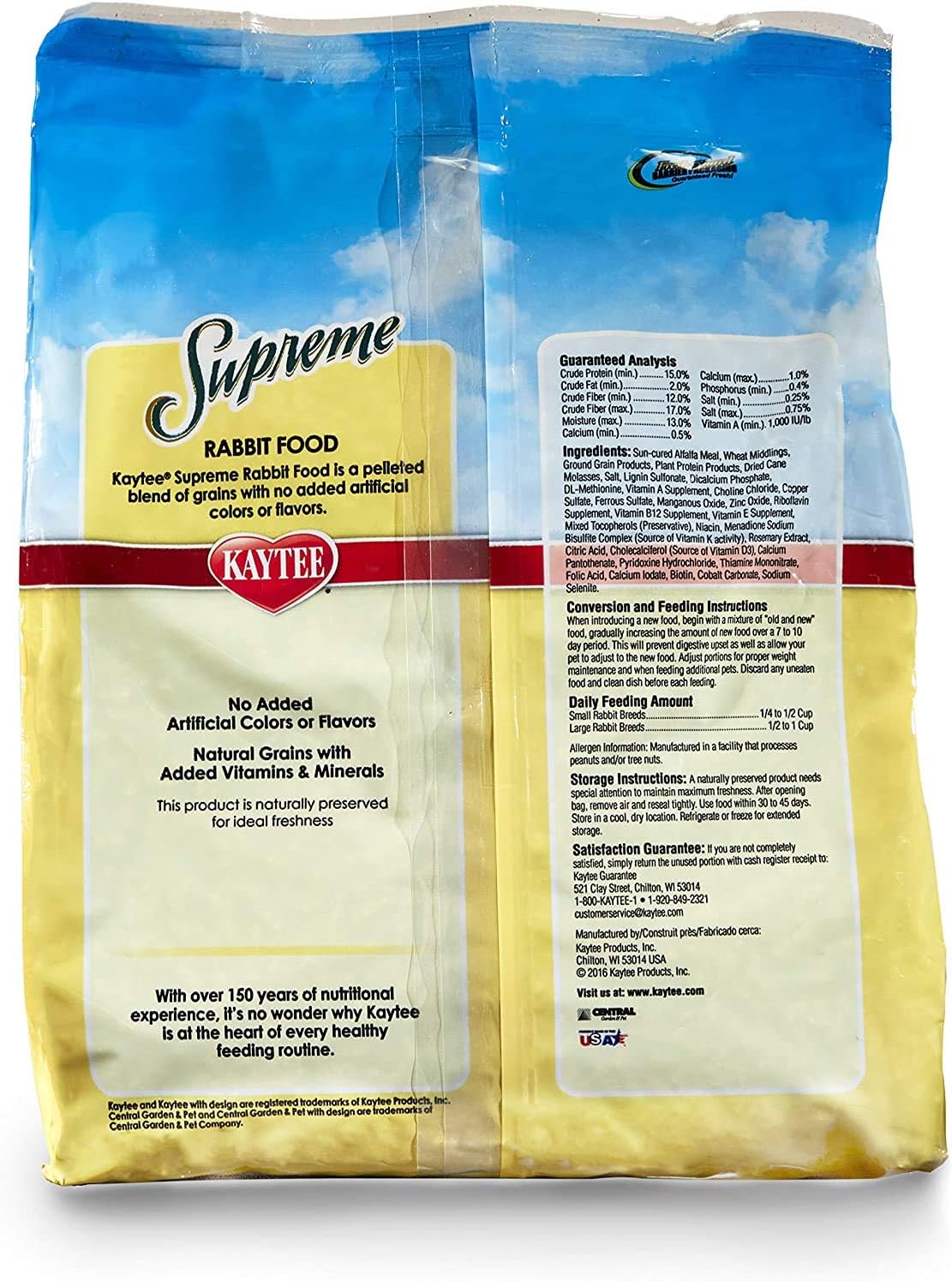 Kaytee Supreme Daily Blend Pet Food [Set of 2] Size: 5 Pound, Pet Type: Rabbit
