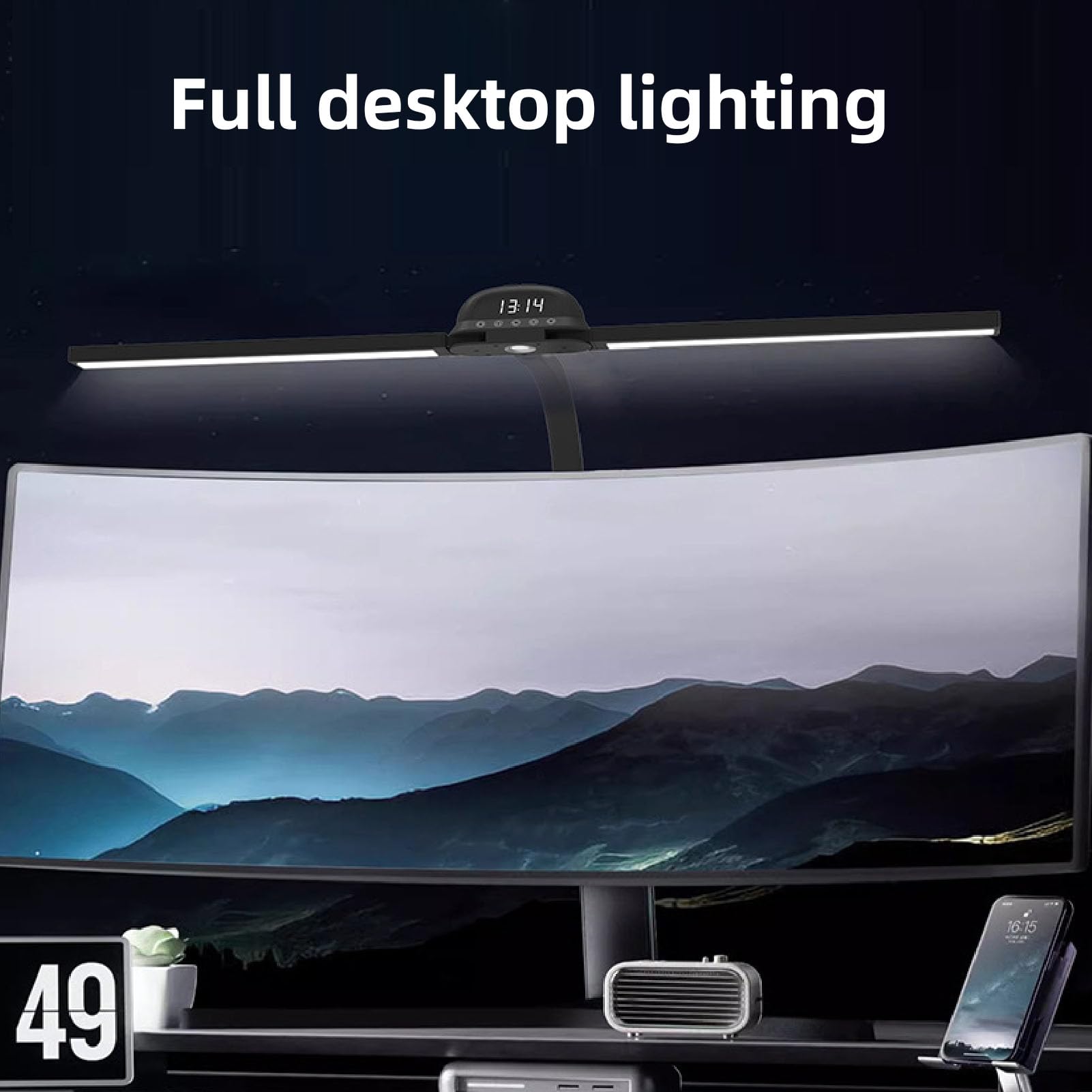 Vikye Lampada da Scrivania a LED per Ufficio Domestico, Lampada da Architetto per la Cura degli Occhi da 35,4 Pollici con Braccio Flessibile, Lampada da Tavolo con Oscuramento (Spina europea)