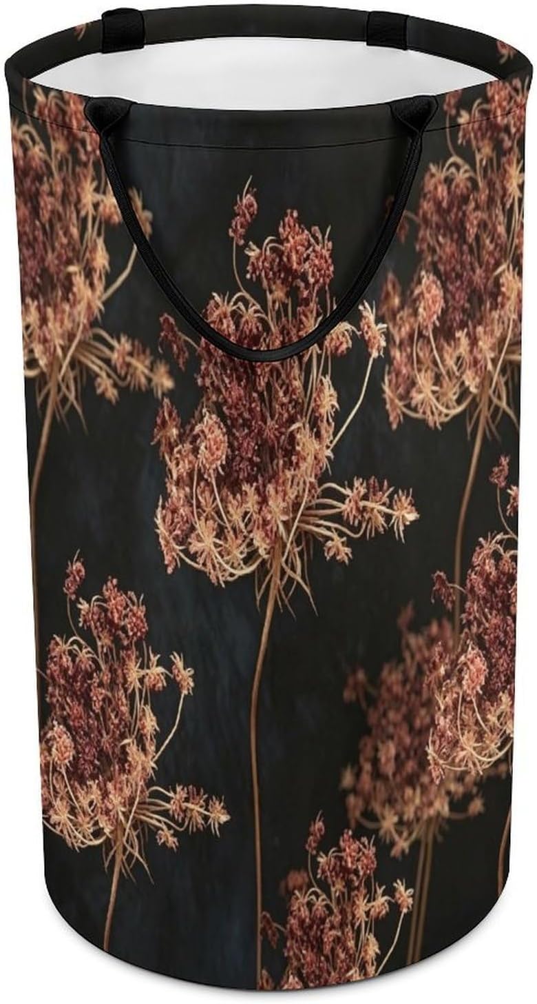 Botanical PrintLaundry Hamper Storage Basket | Large Dirty Clothes Bag for Easy Carry Handles,Large Clothes Basket with Handles,Organizer for Bathroom Bedroom