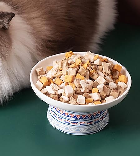 Miniatura 6 de TRUNDISAN Whisker Fatigue - Cuencos elevados para gatos, antivómitos, extra anchos y poco profundos, platos de cerámica para gatos sin estrés, para