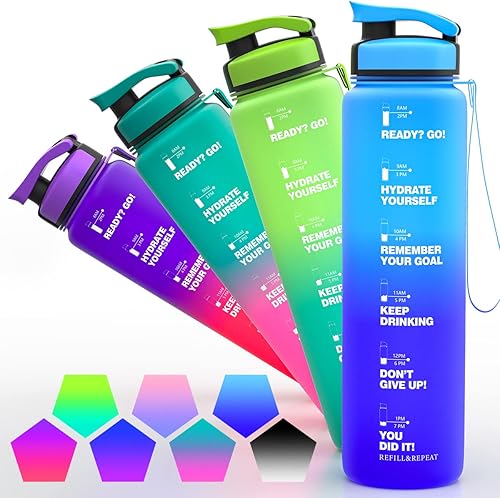 Botella de agua deportiva ecológica de 20 onzas a prueba de fugas, sin BPA, botella de plástico para bebidas, ideal para viajes, caminatas,