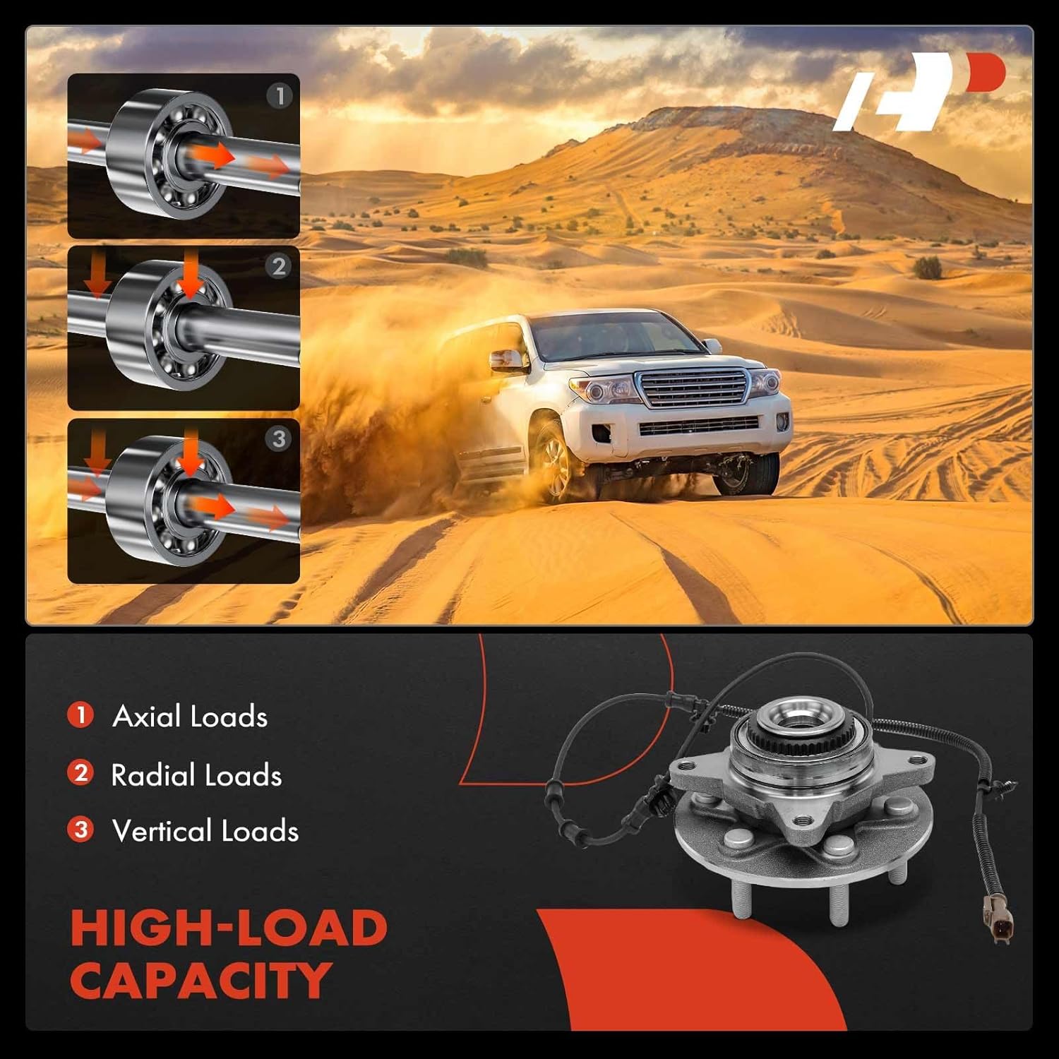 A-Premium Front Wheel Bearing and Hub Assembly with ABS Ring & ABS & 6-Lug Compatible with Ford F-150 F150 2021 2022 2023 2024, 4WD