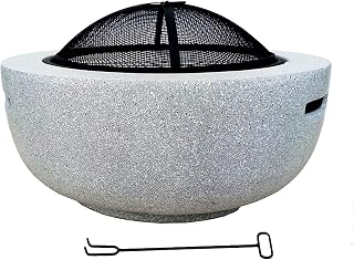Outdoor Fire Pits Covered Outdoor Party BBQ Fire Pit Heaters & Fire Pits Grill Bowl with Grill Grate for Heating/Fire Bowls Garden/Beach/Patio