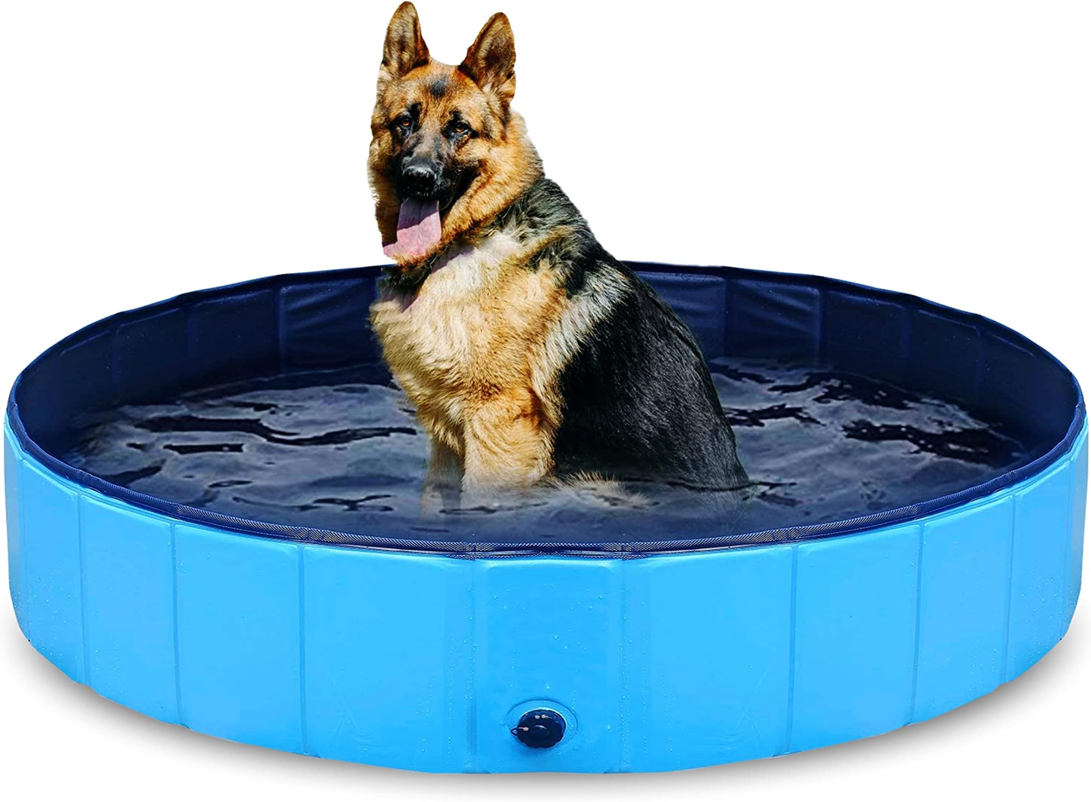 Tilz Dog Paddling Pool - Plastic Foldable Cat Medium Dog Pool Portable Pet Swimming Pool Outdoor Play PVC Bathing Tub (M : (32" X 8" | 80cm x 20cm))