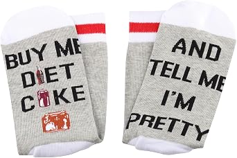 ZJXHPO Diet Drinks Crew Sock Drinker Gift Buy Me Diet Drinks And Tell Me Im Pretty Novelty Sock Drinks Lover Gift