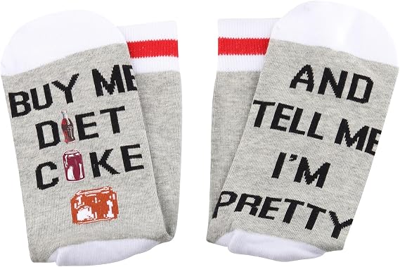 ZJXHPO Diet Drinks Crew Sock Drinker Gift Buy Me Diet Drinks And Tell Me Im Pretty Novelty Sock Drinks Lover Gift