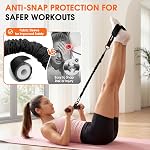 Upgraded Multifunction Pedal Resistance Band with Handle, Adjustable Foot Pedal Resistance Bands for Core, Arm, Leg, Full Body Strength, Home Gym Workout Equipment for Men & Women