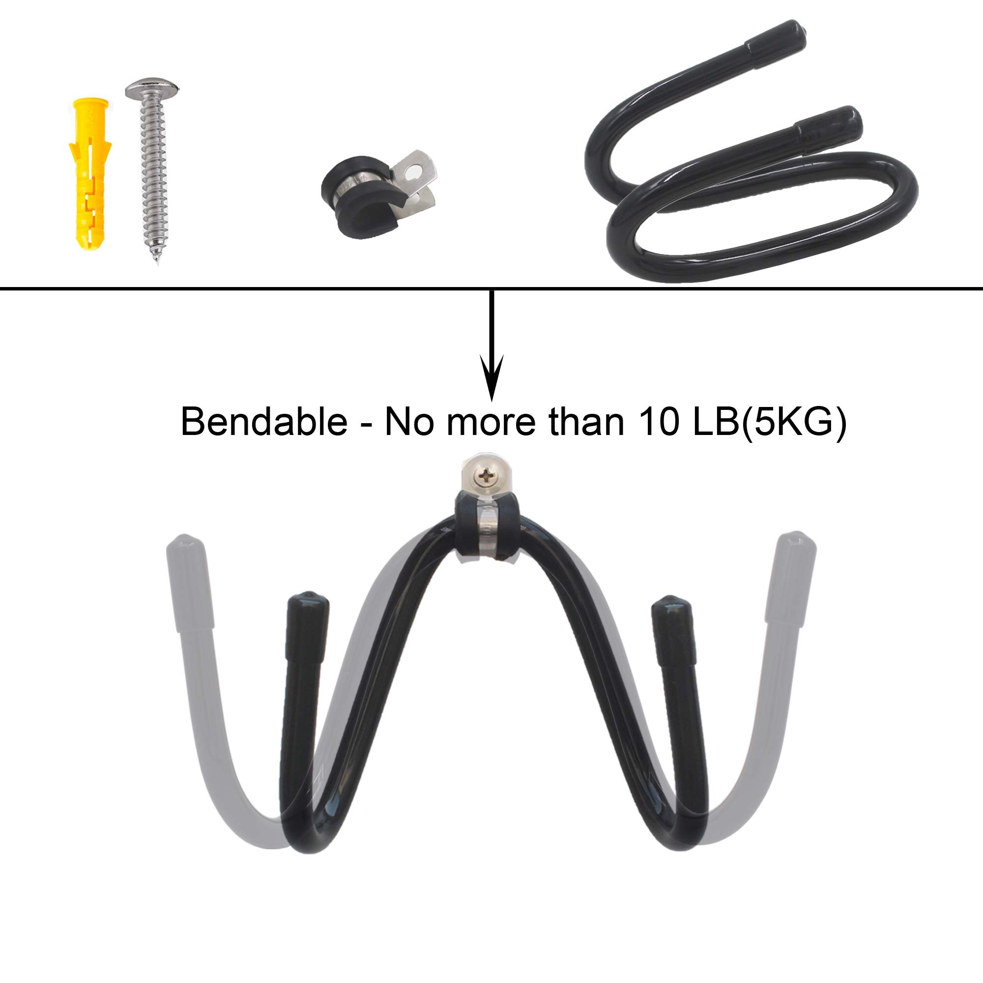 YYST Bendable Ironing Board Wall Holder Wall Mount Wall Storage Clip - Fit T-Leg Style Or Y- Leg Style Ironing Board