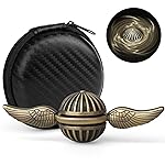 Sphere Fidget Spinner for Kids Adults, Metal Brass Orb Ball Toy for Stress Relief, Desk Decor for School Office, Birthday Stocking Stuffer Gift, Sensory Toy for Boys Girls (with Premium Case)