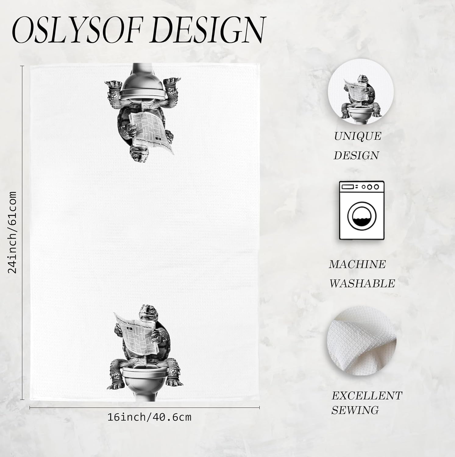 Funny Turtle Beach Hand Towels for Bathroom Washroom, Sea Turtle Bathroom Decor, Turtles Lover Gifts for Women Men, Coastal Beach Bathrooms Hand Towels, 16x24 Inch - Image 7