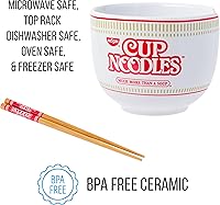 Vista 11 de Silver Buffalo The Powerpuff Girls Girl Power Featuring Blossom, Bubbles, and Buttercup Ceramic Ramen Noodle Rice Bowl with Chopsticks, Microwave