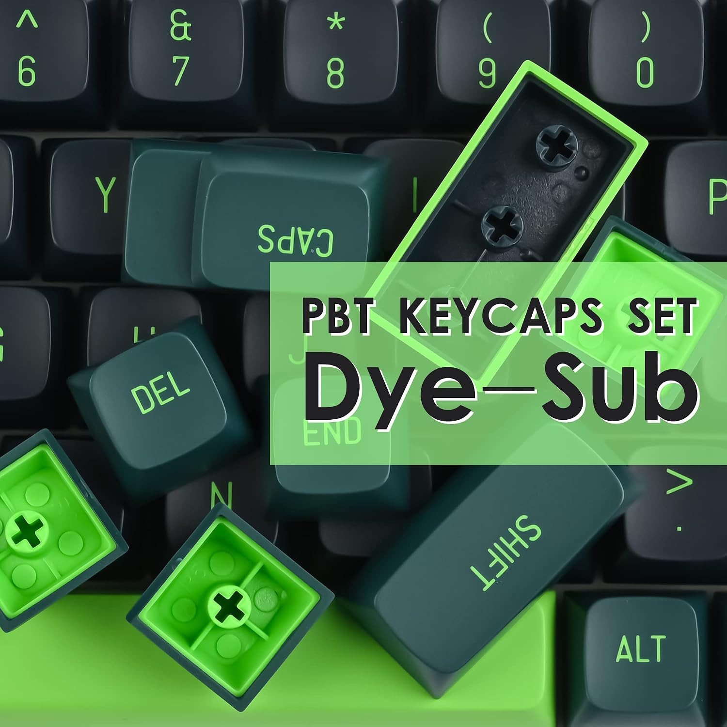Owpkeenthy Double Shot Keycaps, PBT Custom Keyboard Keycap 160 Key, CSA Profile Keycaps for 60% 65% 75% 100% Cherry MX Switches Mechanical Keyboard (Sound Waves)