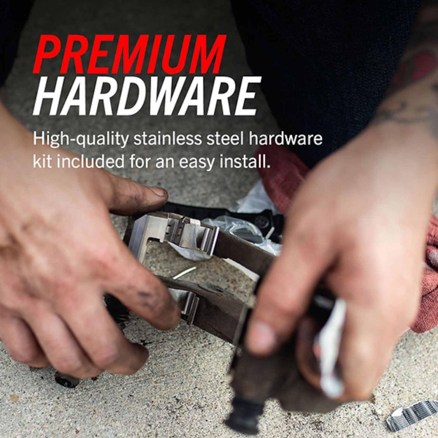 PowerStop Front Brake Pads For Hyundai Genesis Coupe 2010-16 - Z26 Carbon-Fiber Ceramic Brake Pads With Installation Hardware, Z26-1743