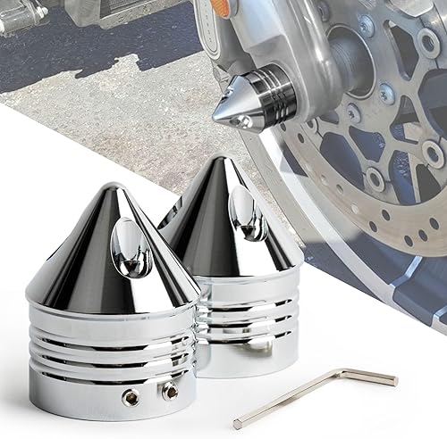 psler - Tapones de eje delantero, tapa de tuerca de eje delantero para motocicleta Softail Road King Street Electra Glide Iron 883, aluminio CNC,