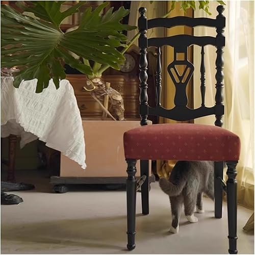 Miniatura 6 de sillas de comedor Silla de comedor de madera maciza para el hogar, tapizado, café, restaurante, respaldo, escritorio, cocina moderna