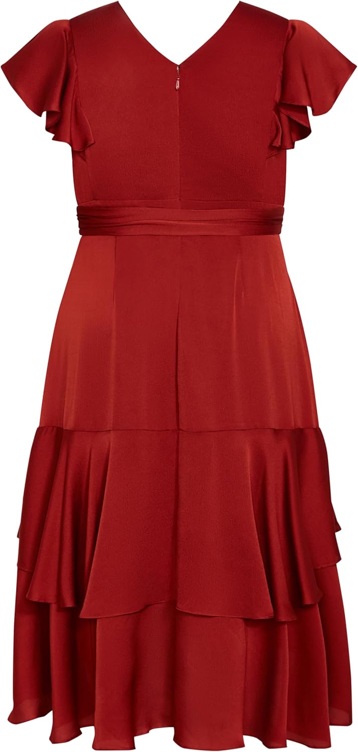 City Chic Women's Plus Size Cocktail Dress - Flirty Jen Flutter Sleeve Maxi - Image 6