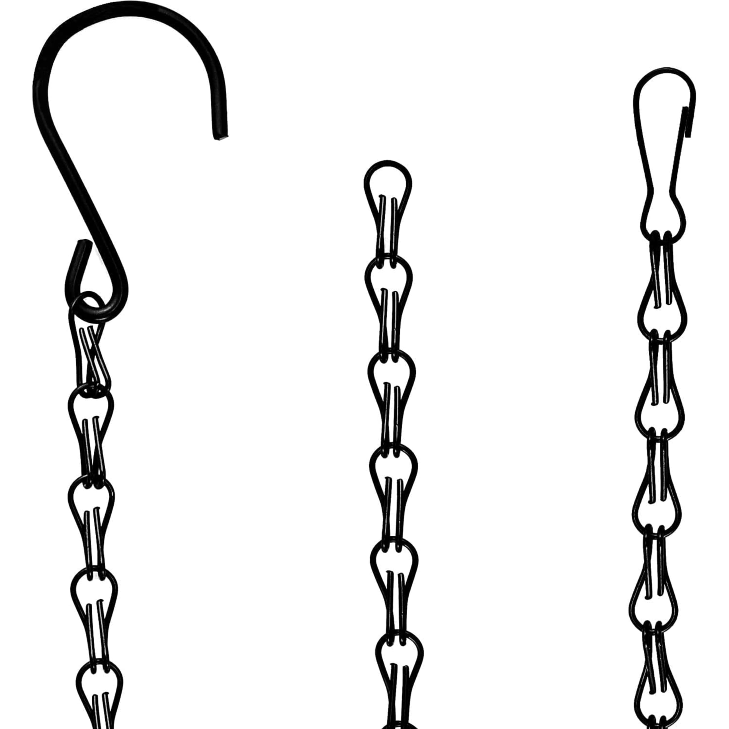 Mr. Carve Metal Premium 16 Inches Single Loop Hanging Chains for Garden Planters, Bird Feeders, Billboards, Chalkboards, Planters, Lanterns, Wind Chimes & Decorative Ornaments | Pack of 10, Black - Image 3 thumbnail