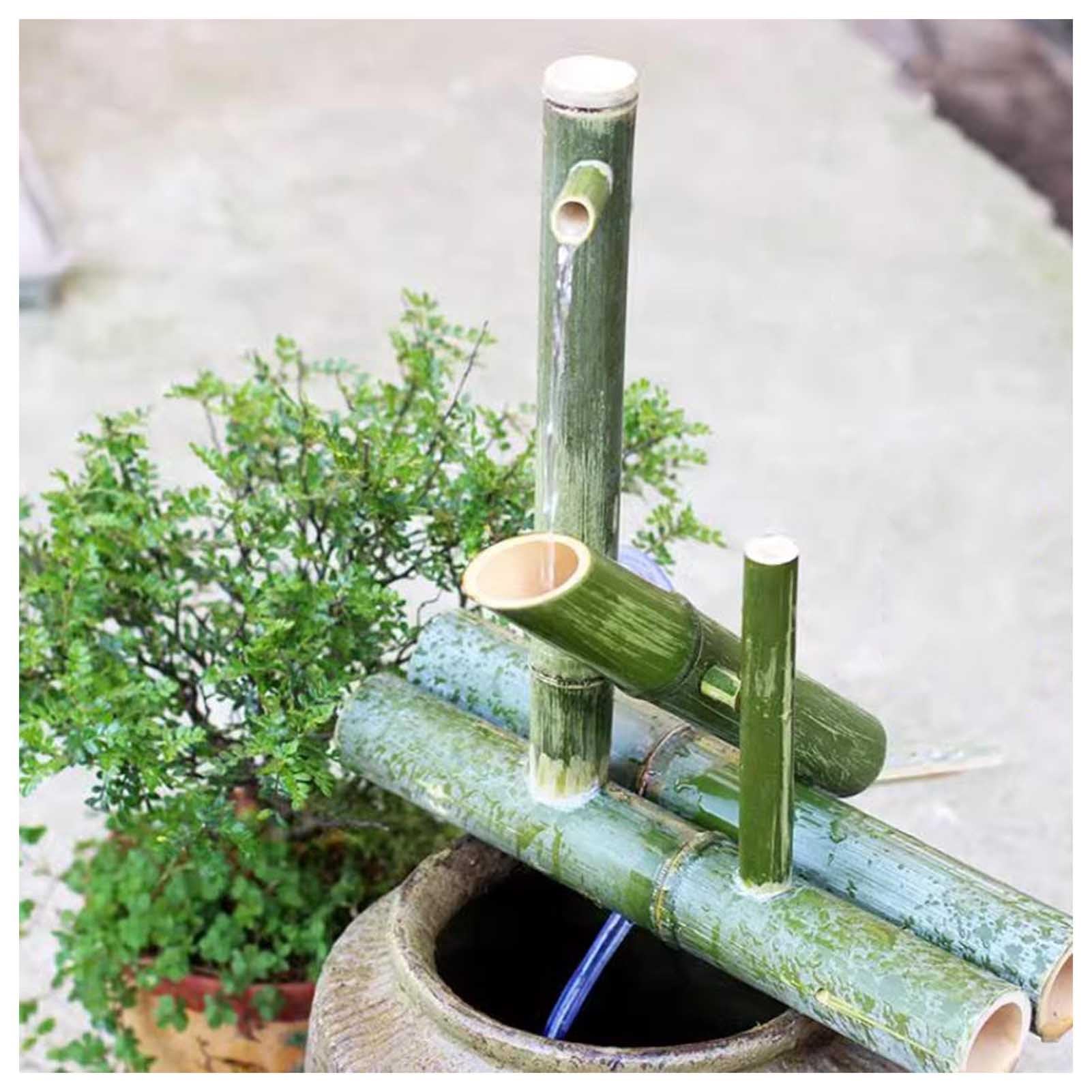 asdchZen Bamboo Water Fountain With Pump,Japan Garden Waterfall Outdoor Water Fountain Spout,Outdoor Feature Pond Decor For Garden Decoration,55cm