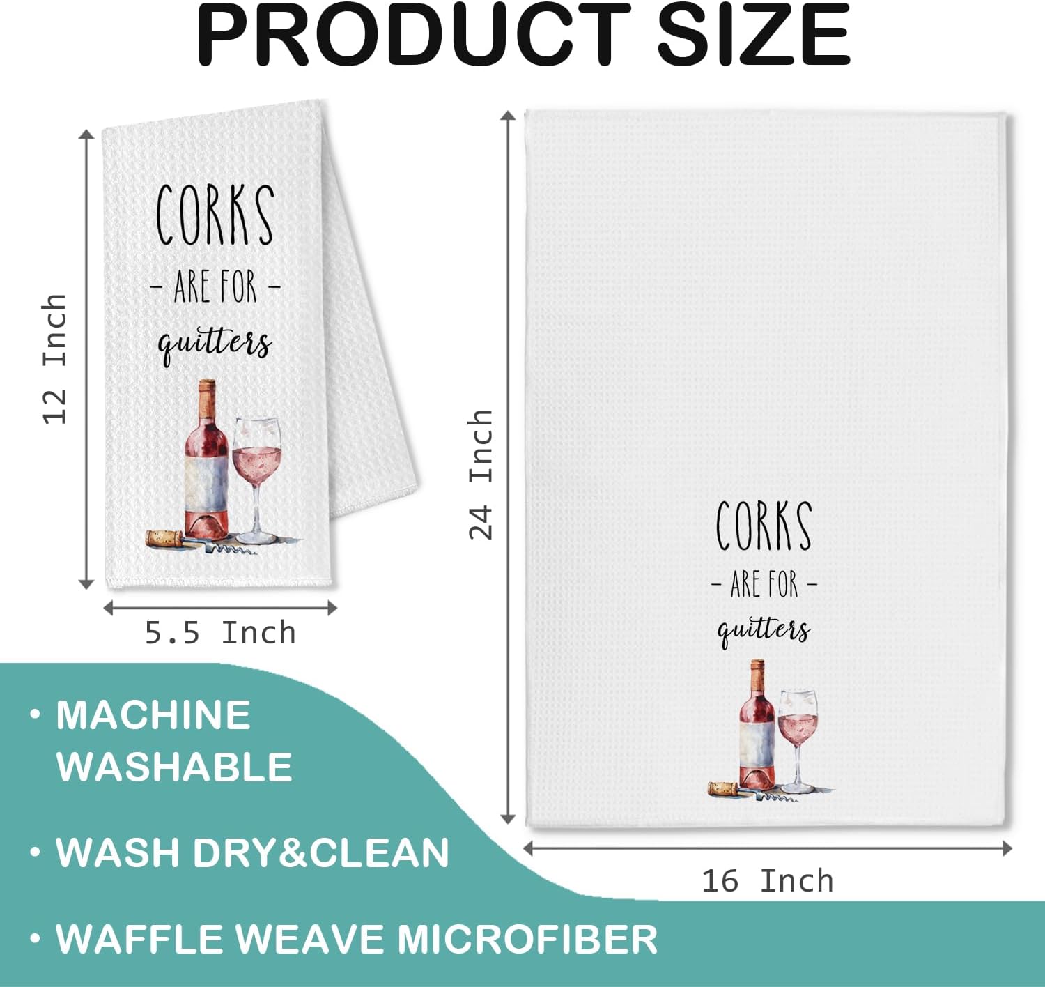 Funny Wine Kitchen Towels,Wine Gifts for Women Men,Funny Bar Dish Towels for Kitchen Decor,16x24 Inch - Image 7