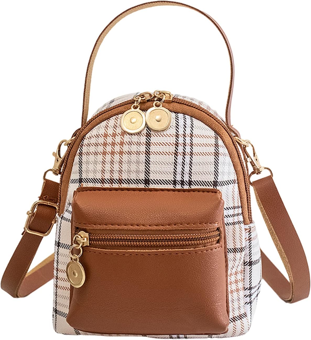 plaid backpack purse