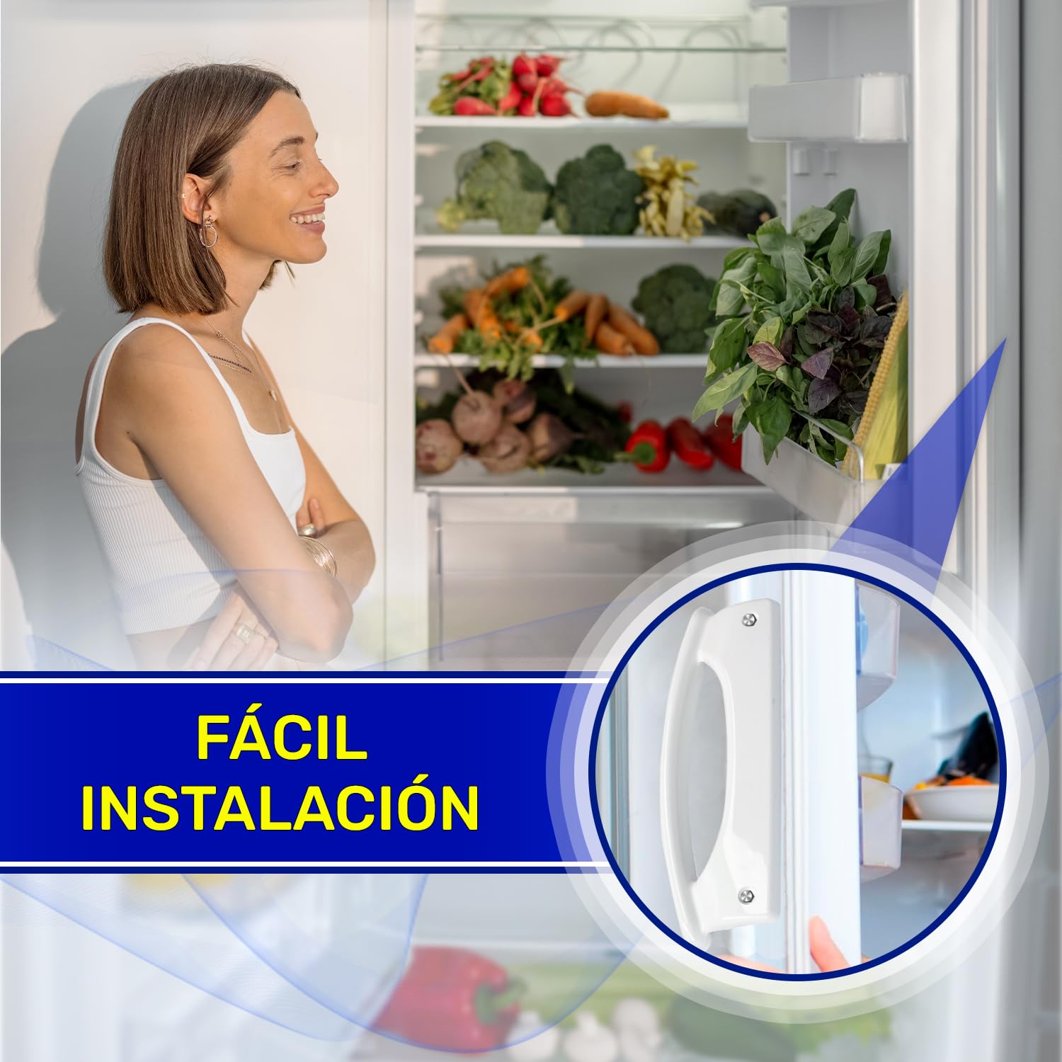 MONTERAL Tirador Frigorifico Longitud 205 mm Distancia Entre Orificios 175 mm con Código Original C00312114 para Indesit 481246268876 461950232312 para Whirlpool - Garantía 10 Años