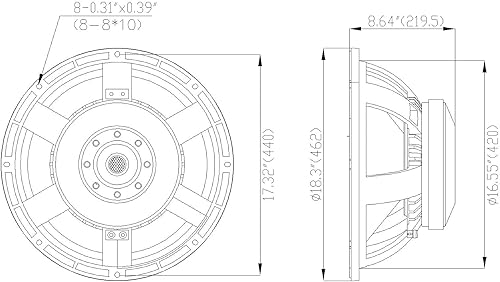 Vista 31 de Sound Town Woofer de marco de aluminio fundido de 18 pulgadas y 1000 W (controlador de baja frecuencia), woofer de repuesto para gabinetes