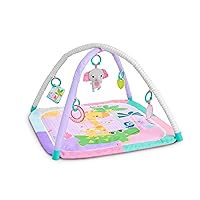 Vista 15 de Bright Starts Wild Wiggles - Alfombra de gimnasio y juego para bebés con barra de juguete plegable, para recién nacidos y más, verde, 18.5 x 29.1 x