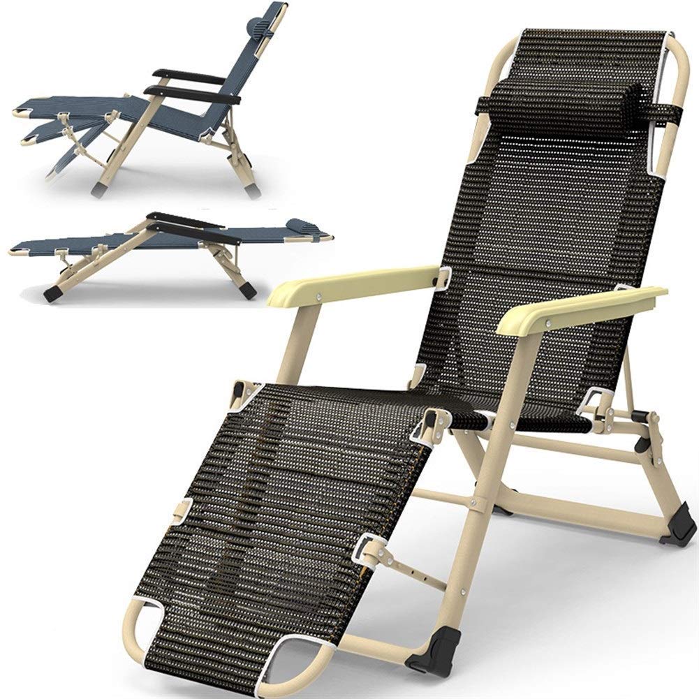 Chaise longue en métal robuste lit de bronzage pliant 150 kg haut de gamme
