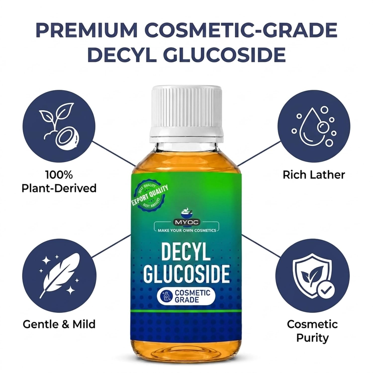 Decyl Glucoside 240ml (8 fl oz) Natural Mild Surfactant