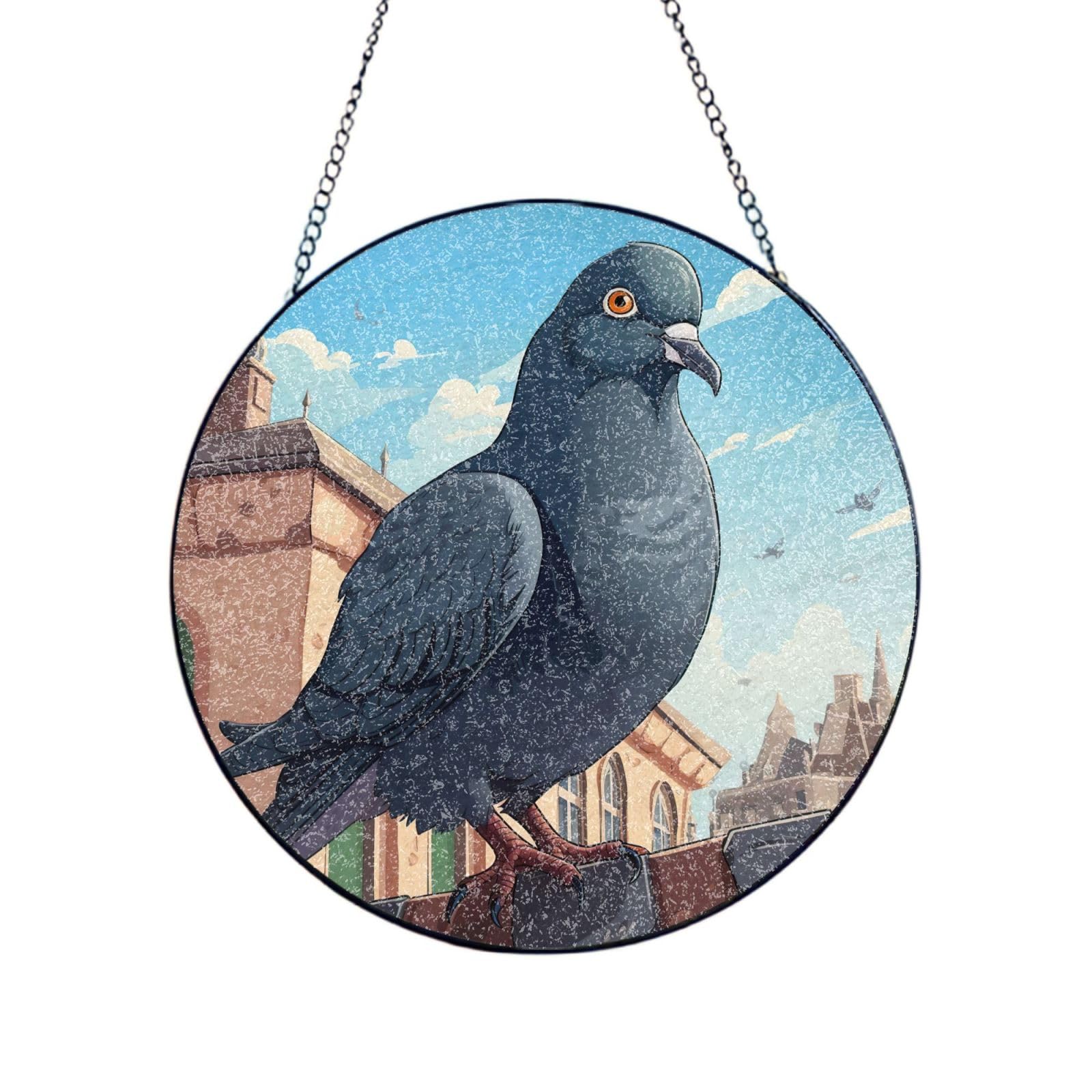 Atrapasueños de cristal fino paloma artística adorno elegante de ventana