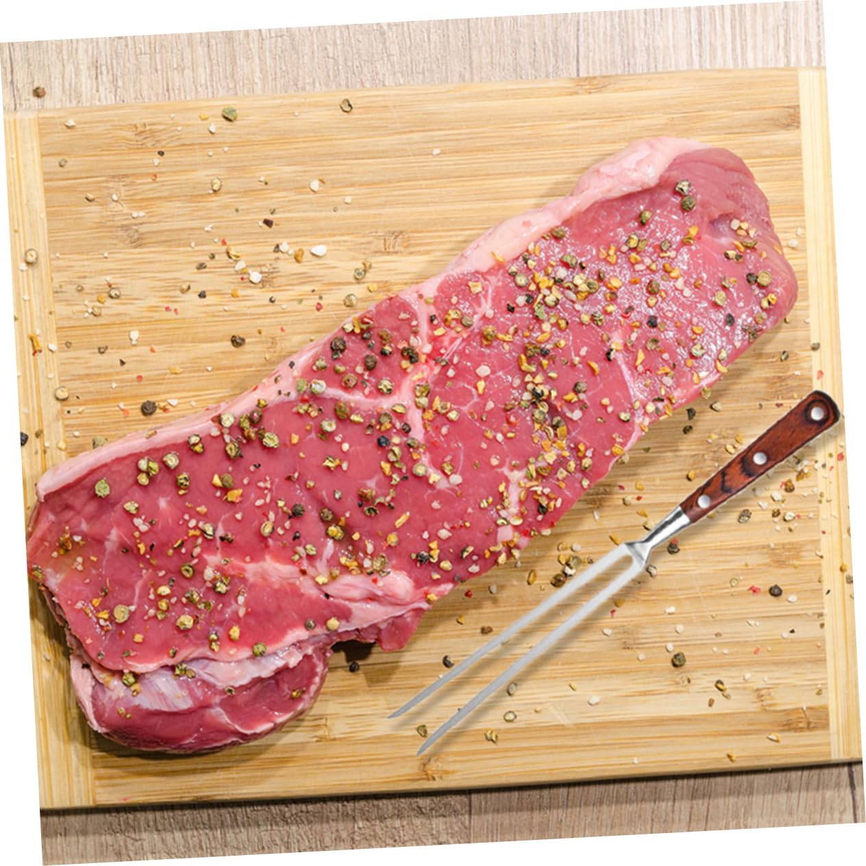 BESPORTBLE Cuchillo y Tenedor para Barbacoa Herramientas De Acero Inoxidable Mango De Madera para Outdoor Carne Parrillas Cortador y Tenedor para Carne De Cerdo Oveja