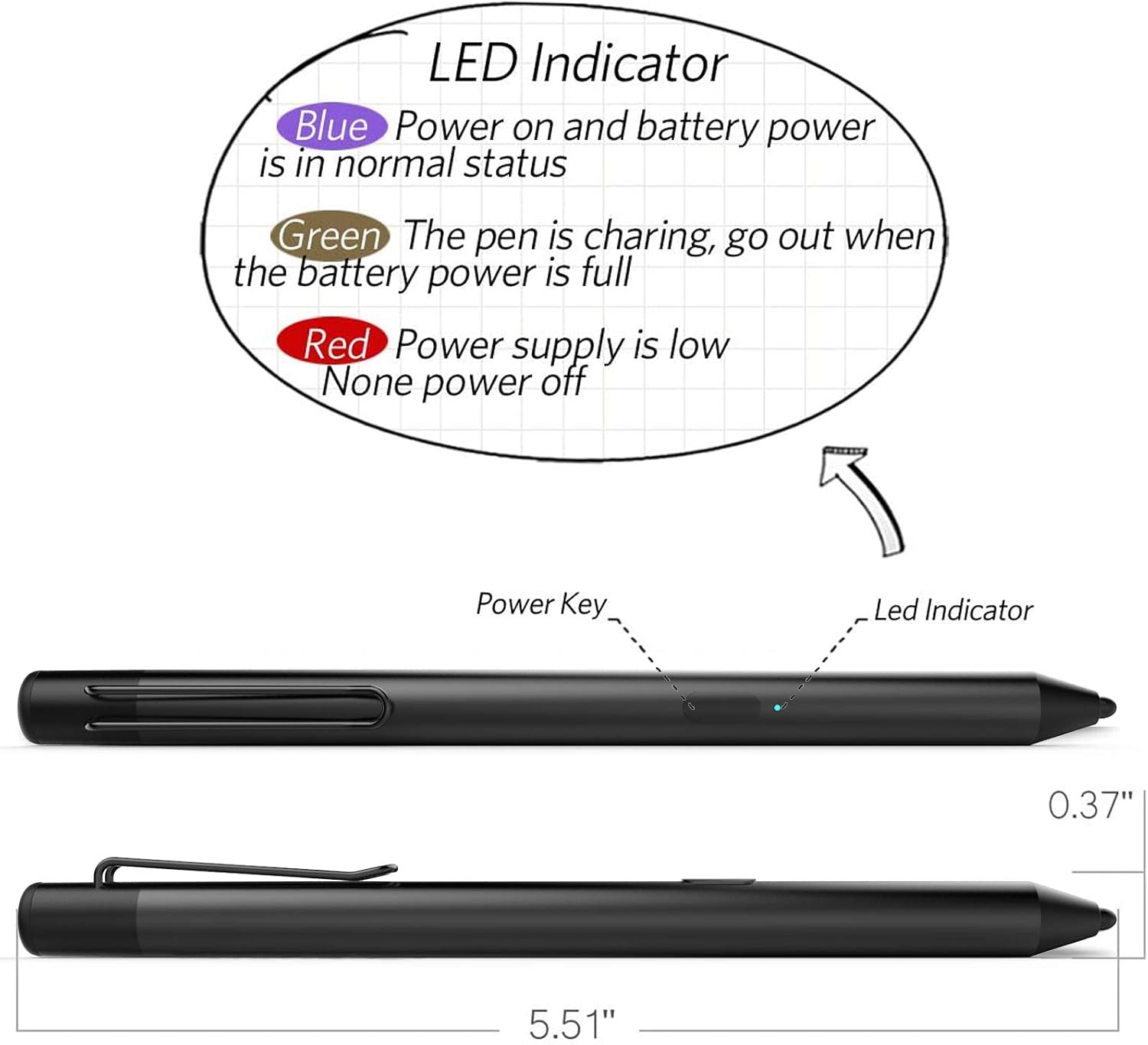 HAHAKEE iPad Stylus Pen,Rechargeable High Precision Capacitive Stylus for iPad Series,Supports 40hrs Continuous Work & 30 Days Stand-by,Passed FCC Certification