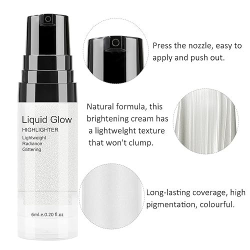Miniatura 2 de Boobeen Resaltador líquido  Shine Shimmer Maquillaje Bronceador Brillo Suave Iluminador Gotas Resaltador Líquido Brillo Brillo Brillo Iluminador